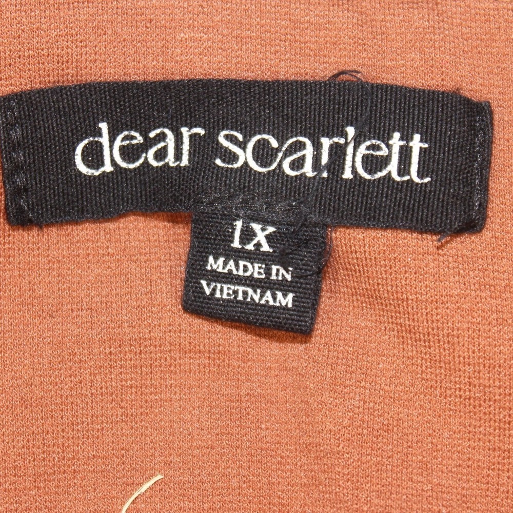 Dear Scarlett Rust Orange Pull On Straight Leg Pants Plus Size 1X Clay Stretch - Picture 5 of 6